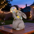 Solar Rabbit Statue Garden Decor Gift, Bunny Outdoor Decorations with Waterproof LED Light for Yard, Patio, Lawn & Garden, Ideal Gift for Birthday, Easter, and Housewarming Décor