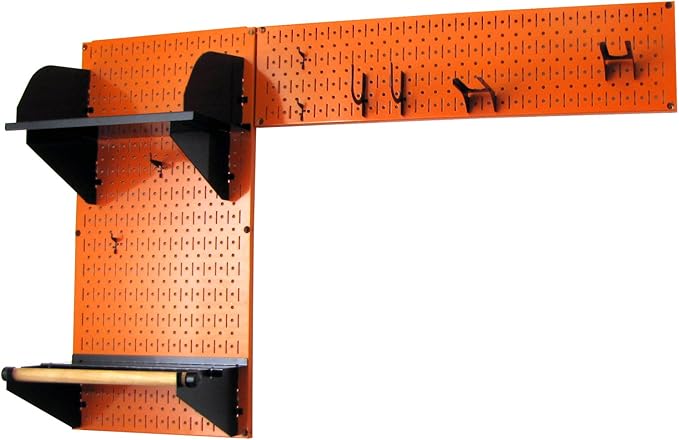 Wall Control Pegboard Garden Supplies Storage and Organization Garden Tool Organizer Kit with Orange Pegboard and Black Accessories