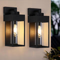 2-Pack Outdoor Wall Light Fixture, Exterior Porch Light with E26 Sockets &Glass Shades, Modern Wall Sconce for House Patio Garage Door