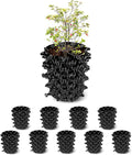 1 Gallon Air Pruning Containers, New Plastic Nursery Pots, Fruit Vegetable Garden Self-Planting Pots, Black (1G-10P)