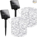 Brightever Solar String Lights, 2-Pack Total 80FT 200LED Solar Fairy Lights with 8 Lighting Modes, Solar Lights Outdoor Waterproof for Christmas Wedding Party Tree Yard Decoration (Daylight White)