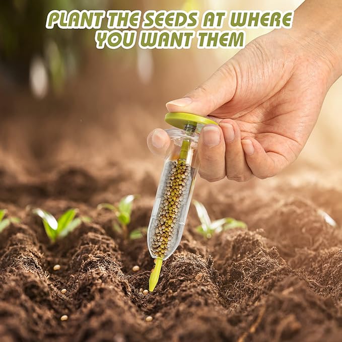 17 Pack Seed Planter Tool, Hand Seeder, Mini Sowing Seed Dispenser Sower, Seedlings Dibber and Widger, Seed Spreader for Planting Vegetables, Flowers