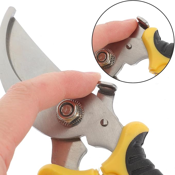 2pcs Sk5 Steel Garden Pruning Shears and Fruit Tree Cutting Scissors Set, Yellow and Green Handle Gardening Tools for Precise Flower and Branch Trimming