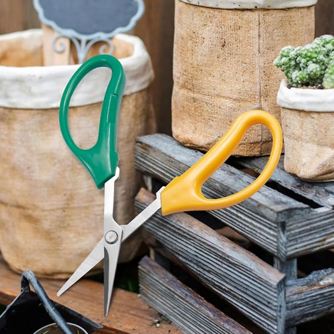 5pcs Stainless Steel Fruit Picking Shears Gardening Pruning Scissors Heavy Duty Hand Tools for Tree Trimming and Fruit Harvesting