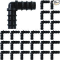 RYXZEN 25 PCS Drip Irrigation Elbow Fittings Kits Drip Line Barbed Connectors OD 0.60" L Connector, Fits for Most 1/2 Inch PE PIPE or O.D. 16mm Drip Tubing in Irrigation Sprinkler System
