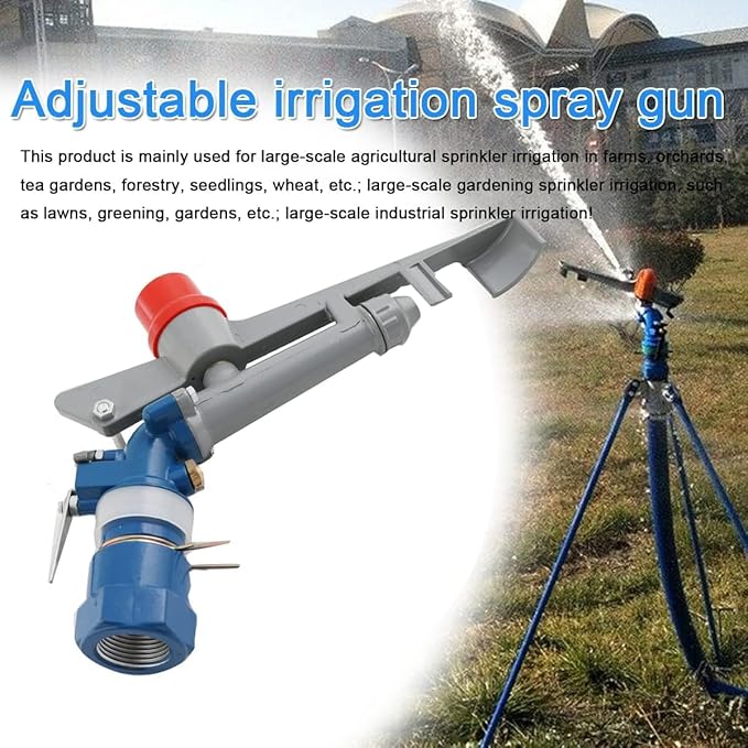 1.0" Agriculture Farm Irrigation Sprinkler Lawn Sprinkler Irrigation Spray Gun Large-Area Watering Spray 360° Rotary Farm Lawn Garden Irrigation, Pack of 2