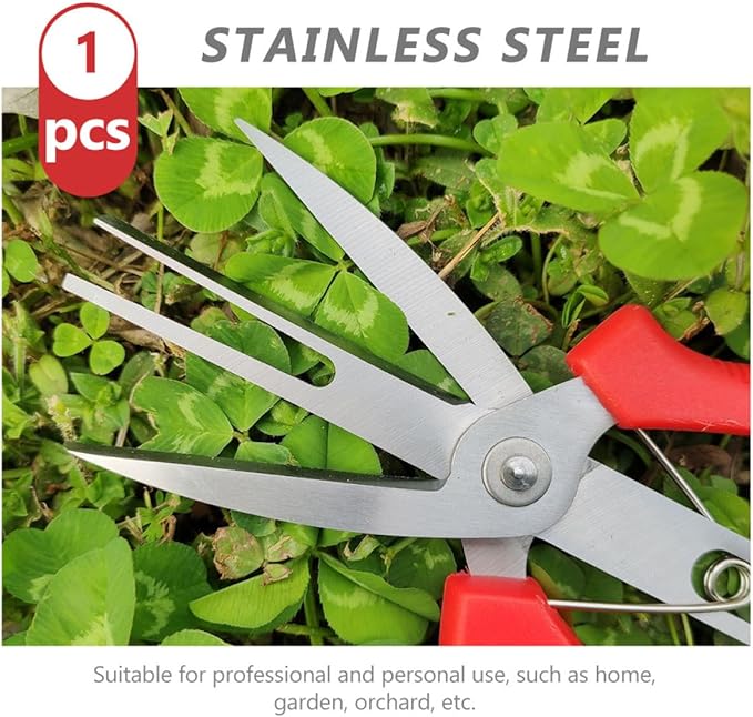 GANAZONO Pruning Shear and Vegetable Scissors for Garden Use, Stainless Steel Double Mouth Scissors, 1pcs Fruit and Branch Trimming Tool for Horticulture and Lawn Care