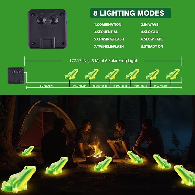 Solar Frog Path Lights Outdoor for Garden Art Decor,6PACKS Frog Easter Yard Decorations,Frog Lights for Housewarming Gifts,Lawn Ornament,Gardening Gifts for Grandma,Women,Mom Day,House Decor