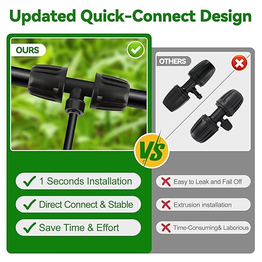 Kalolary 8PCS Drip Irrigation Tee Connectors, 1/2'' to 1/4'' Drip Irrigation Fittings Barbed Tee 3-Way Connector Anti-Leak Barbed Lock Fittings Drip Irrigation Parts for Garden Lawn Irrigation System