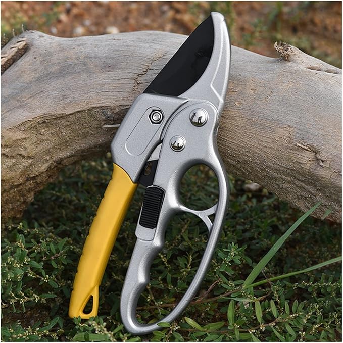 Trimming Tool Heavy Duty Garden Pruning Shear Fruit Tree Branch Pruner Trimmer Tools Ratchet Hand Pruner Cutter Plant Scissor Garden Hand Tool Durable and Versatile.