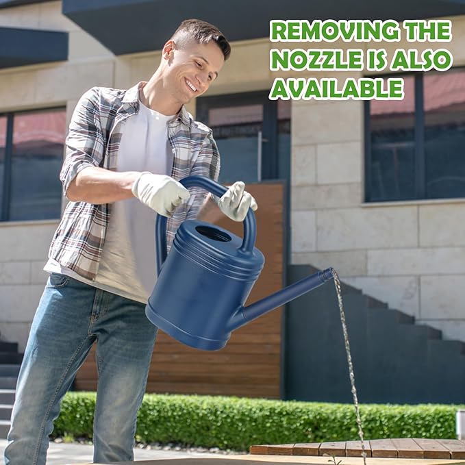 1 Gallon Watering Can for Indoor Plants, Garden Watering Cans for Outdoor Plant House Flower, Modern Plant Watering Can Large Long Spout with Sprinkler Head