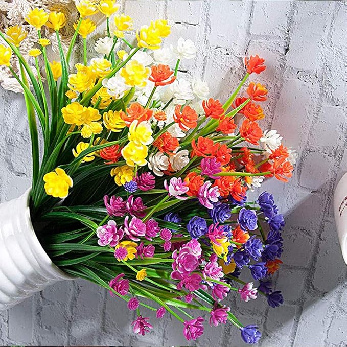 10 Bundles Artificial Daffodil Outdoors Flowers (Orange)