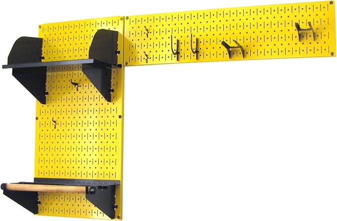Wall Control Pegboard Garden Supplies Storage and Organization Garden Tool Organizer Kit with Yellow Pegboard and Black Accessories