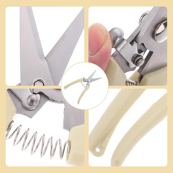 Toyvian Stainless Steel Branch Shears and Gardening Pruning Scissors for Fruit Tree Trimming with Straight Head, Horticulture Hand Tool for Precise Garden and Orchard Cutting