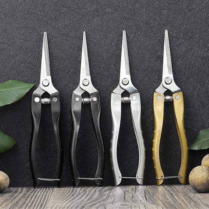 2pcs Heavy Duty Stainless Steel Garden Pruning Shears for Tree Trimming and Fruit Harvesting, Large Black Gardening Hand Tools for Vegetable and Flower Care