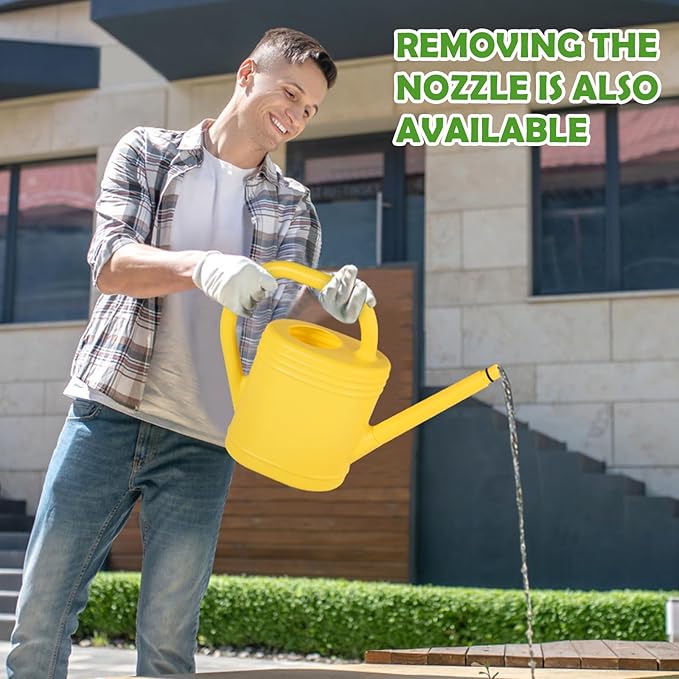 1 Gallon Watering Can for Indoor Plants, Garden Watering Cans for Outdoor Plant House Flower, Modern Plant Watering Can Large Long Spout with Sprinkler Head