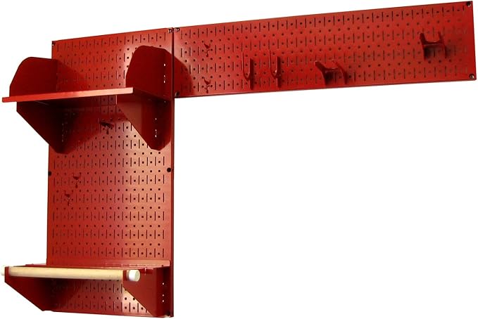 Wall Control Pegboard Garden Supplies Storage and Organization Garden Tool Organizer Kit with Red Pegboard and Red Accessories
