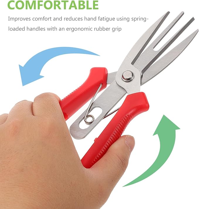 Double-edged Fruit Thinning Pruning Shears Gardening Scissors Handheld Plant Clippers for Flower and Vegetable Trimming, Metal Garden Hand Tools for Fruit Picking and Branch