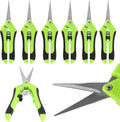 8 Pack 6.5 Inch Gardening Scissors Hand Pruner Pruning with Spring loaded and Straight Blade, Bonsai Pruning Shears for Trimming Garden Herb Plants Flowers