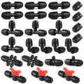 Copadri 25 Pieces 1/2 Inch Drip Irrigation Fittings Kit, 1/2'' Drip Line Barbed Fittings for 1/2 Inch Irrigation Tubing (1/2" ID x 0.640" OD) Anti-Leak Lock Nut Connectors for Garden Drip System