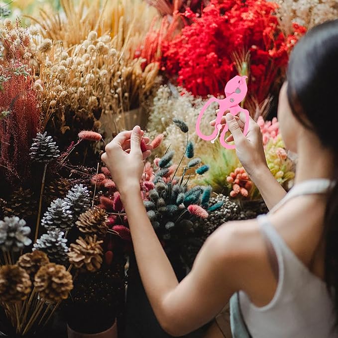 Multi-functional Garden Pruning Shears and Flower Trimming Scissors for Rose Thorn Removal, Spring-return Design with Comfortable Grip, Pink Floral Tool for Gardening and Flower