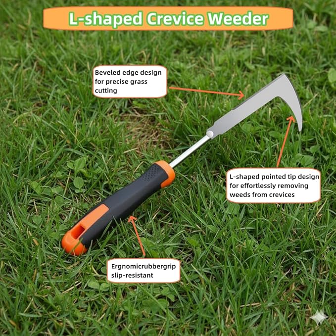 Weed Puller Tool, Portable Rubber-Handled Garden Tools, Four-Tined Weeding Tool, Uprooting Weeding Tools, Crevice Weeder, Backyard Farming Weeding and Weed Removal Tool (style3)
