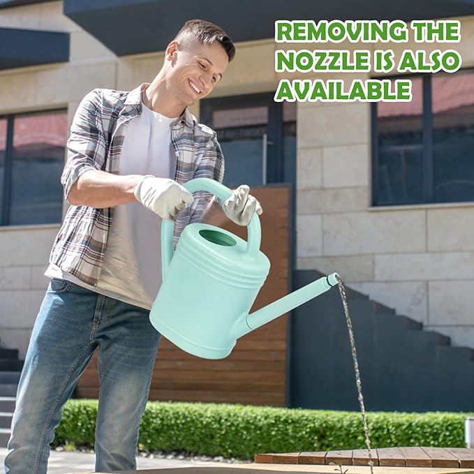 1 Gallon Watering Can for Indoor Plants, Garden Watering Cans for Outdoor Plant House Flower, Modern Plant Watering Can Large Long Spout with Sprinkler Head