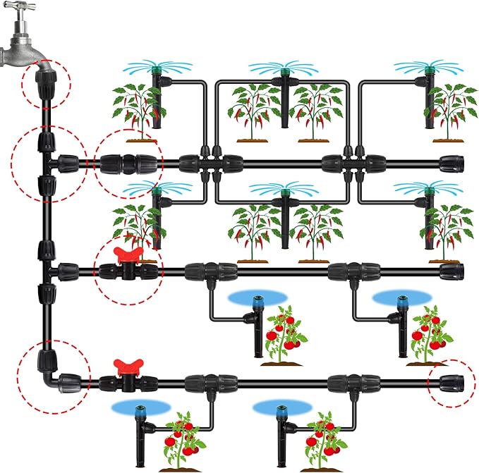 12pc 1/2"Drip Irrigation End Plugs Fittings,ANTI-LEAK Lock Barbed End Cap For (1/2" ID x0.6-0.63" OD) Drip Tubing Drip Irrigation Fittings (12Pcs 1/2 inch Irrigation End Plugs)