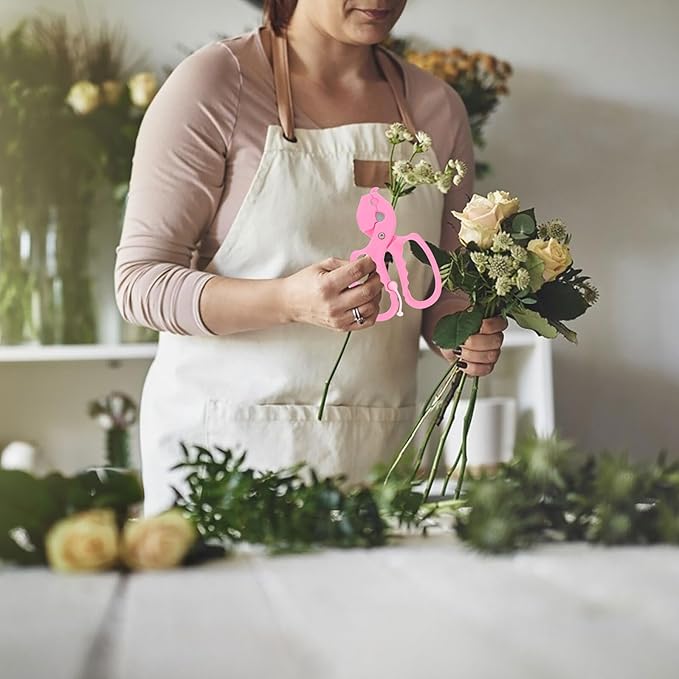 Pruning Shears for Flowers and Branches, Floral Thorn Remover Scissors with Spring Return, Pink Garden Clippers for Rose Stem Cutting and Flower Trimming, Hand Tool for Gardening