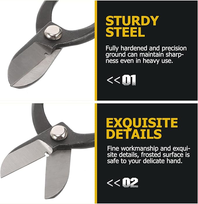 TIDTALEO Steel Pruning Shears Garden Scissors Trimming Scissors for Flower Branches Small Branch Cutting Gardening Tool Sturdy Patio Lawn Care Hand Shears