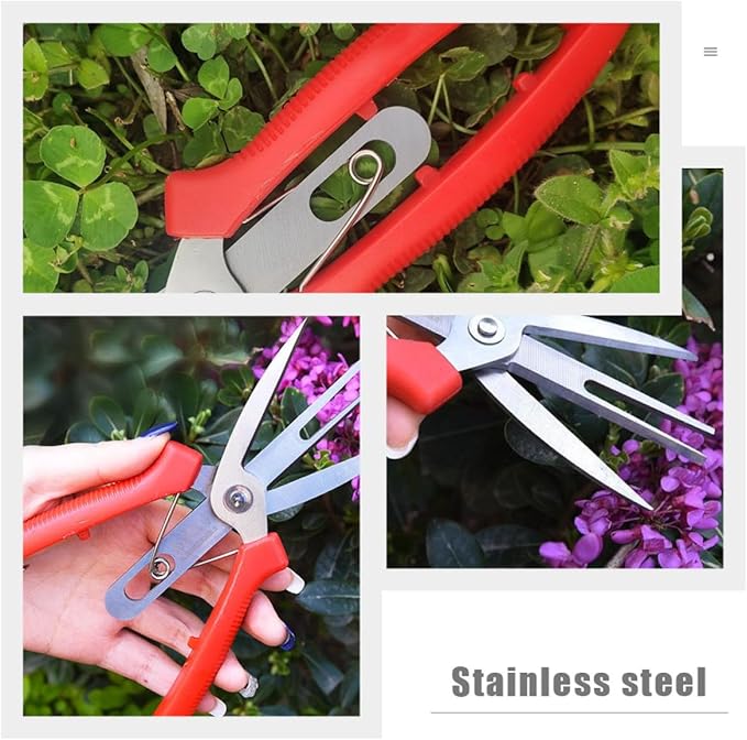 GANAZONO Pruning Shear and Vegetable Scissors for Garden Use, Stainless Steel Double Mouth Scissors, 1pcs Fruit and Branch Trimming Tool for Horticulture and Lawn Care