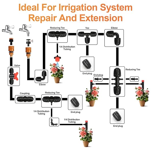 Copadri 12 Pieces 1/2 Inch Drip Irrigation Valve Fittings, 1/2'' Barbed Shut Off Valve for 1/2 Inch Irrigation Tubing (1/2" ID x 0.640" OD) Anti-leak Straight Irrigation Parts for Garden System