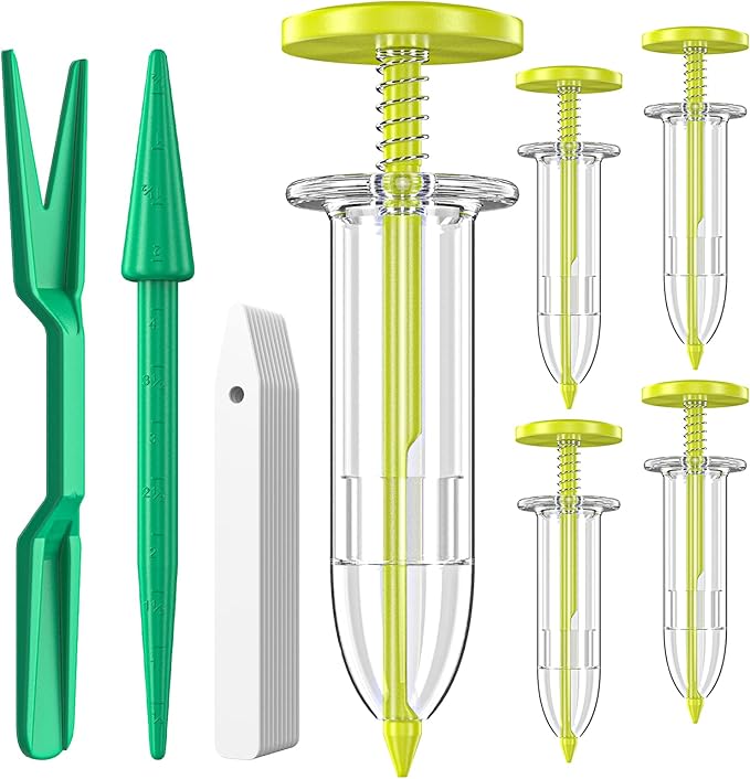 17 Pack Seed Planter Tool, Hand Seeder, Mini Sowing Seed Dispenser Sower, Seedlings Dibber and Widger, Seed Spreader for Planting Vegetables, Flowers