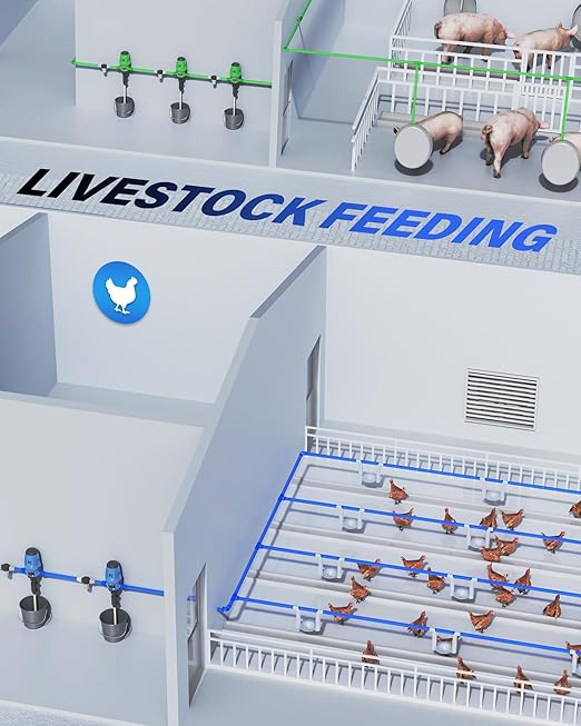 NEWTRY Fertilizer Injector for Drip Irrigation, 0.4%-4% Adjustable Dosing Pump, 3/4'' NPT Water Powered Liquid Doser for Garden, Greenhouse, Irrigation & Hydroponic System, Farm, Grow Tent