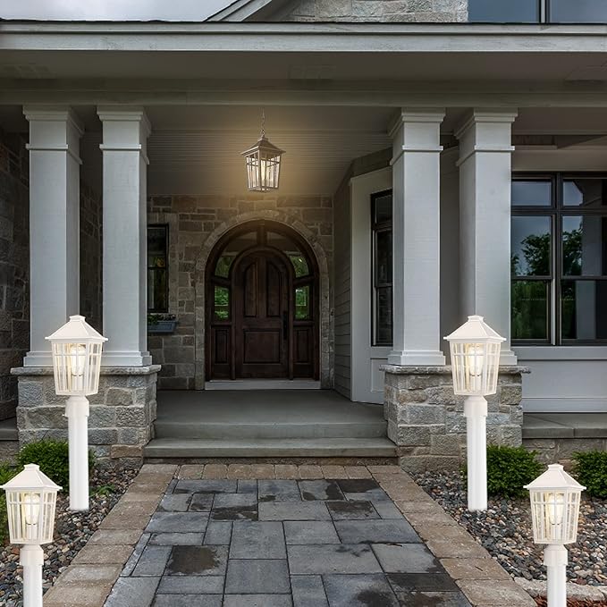 Darkaway Outdoor Post Lights Lamp Post Light Fixture, Waterproof Aluminum Housing with Glass, Fence Post Deck Lighting for Garden, Patio, Pathway (1 Pack, White)