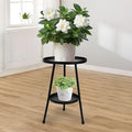Jvtoo Metal Plant Stand, Plant Stand Indoor Outdoor, Metal Rustproof Flowers, Urban and Rustic Outdoor Plants Stands, Flower Pot Stand Suitable for Living Room, Balcony, Garden (Double Deck,Black)