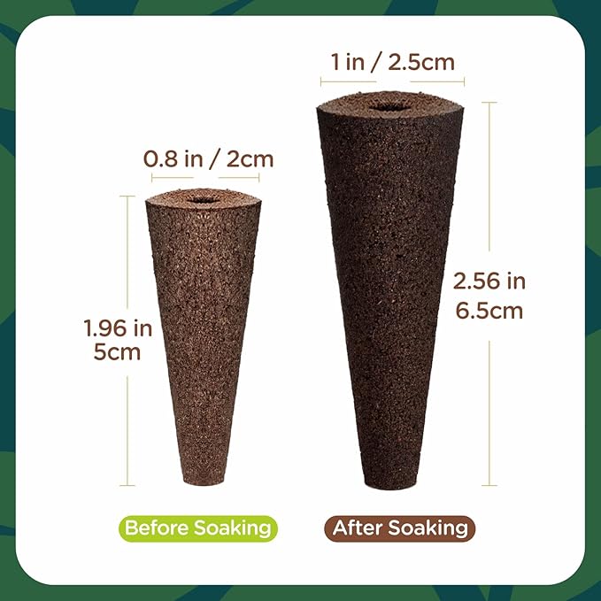150 Pack Grow Sponges for Hydroponics, Replacement Root Growth Sponges Compatible with AeroGarden, Seed Starter Pods for Hydroponic Indoor Garden System (Cone)