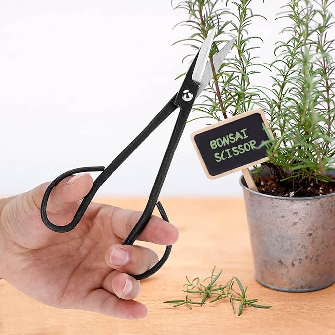 Black Bonsai Scissor, 190mm Stainless Steel Garden Bonsai Scissors Shear Root Branch Trimming Pruning Tools for Garden