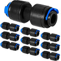 10 Pack 1/4" Drip Universal Straights Fitting Connectors, Quick Connect Universal Drip Irrigation Tubing Coupling Valve, Connector Locking Fitting for Sprinkler or Drip Irrigation System