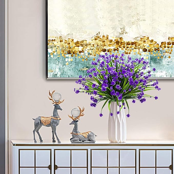 10 Bundles Artificial Daffodil Outdoors Flowers (Blue)