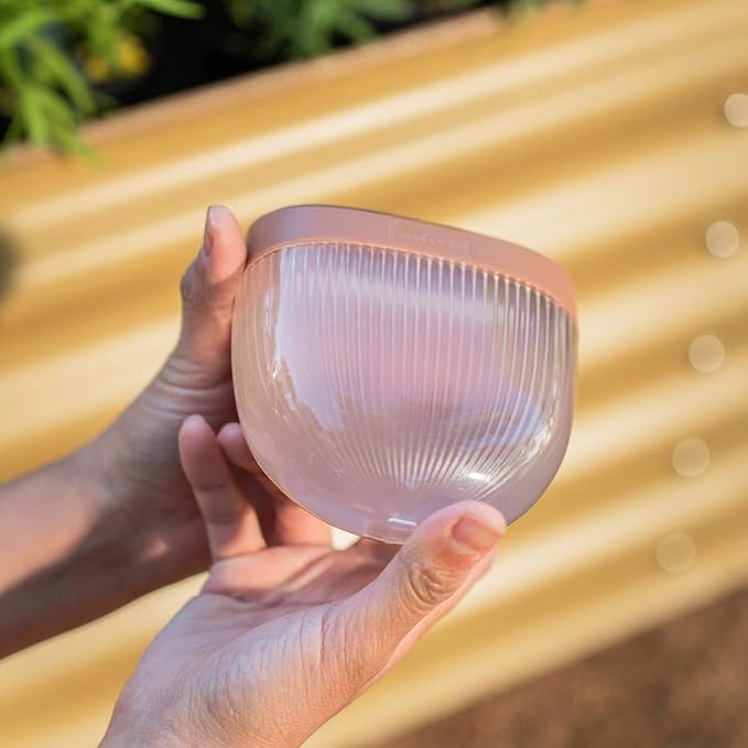 Vego garden Rippled Solar Garden Lights with Auto Sensors Magnetize Securely to Raised Beds, IPX4 Waterproof Outdoor LED Light for Patio & Yard Terra Cotta, 4 Pack