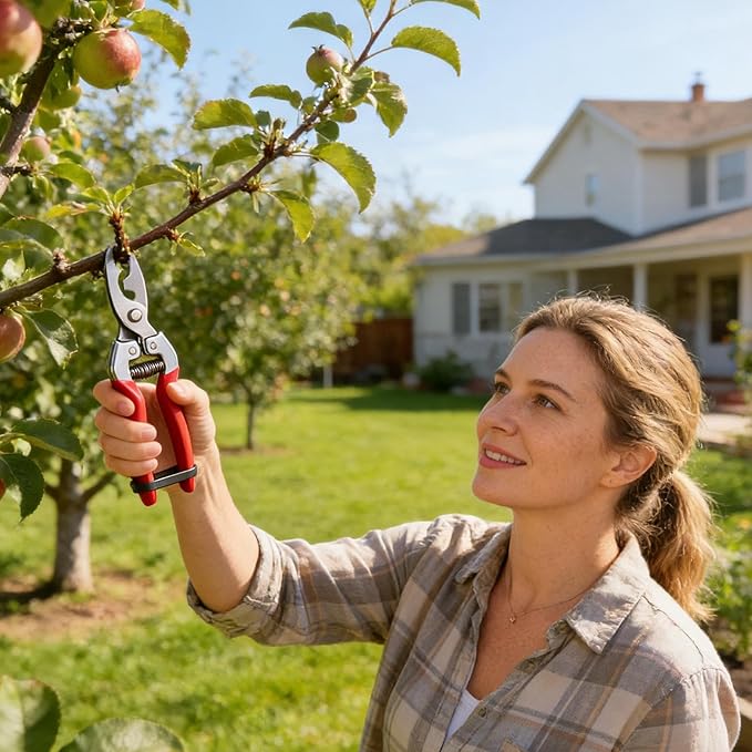 Pruning Shears Clippers, 8.3x3.3cm Stainless Steel Hand Pruner with Rubber Coated Handle, Gardening Tool, for Plant Care, Flower Trimming, Small Branch Cutting