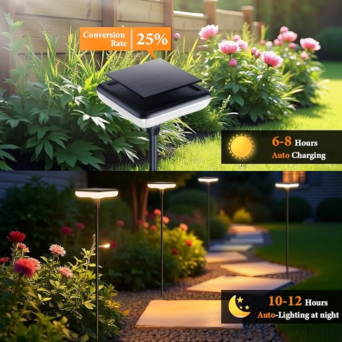 Solar Garden Lights Outdoor 4 Pack 30" Tall Solar Pathway Lights Ip65 Waterproof for Outside Up to 12H Bright Swaying Light for Plant Flower Bed Walkway Decor Landscape Lawn Patio Path Yard