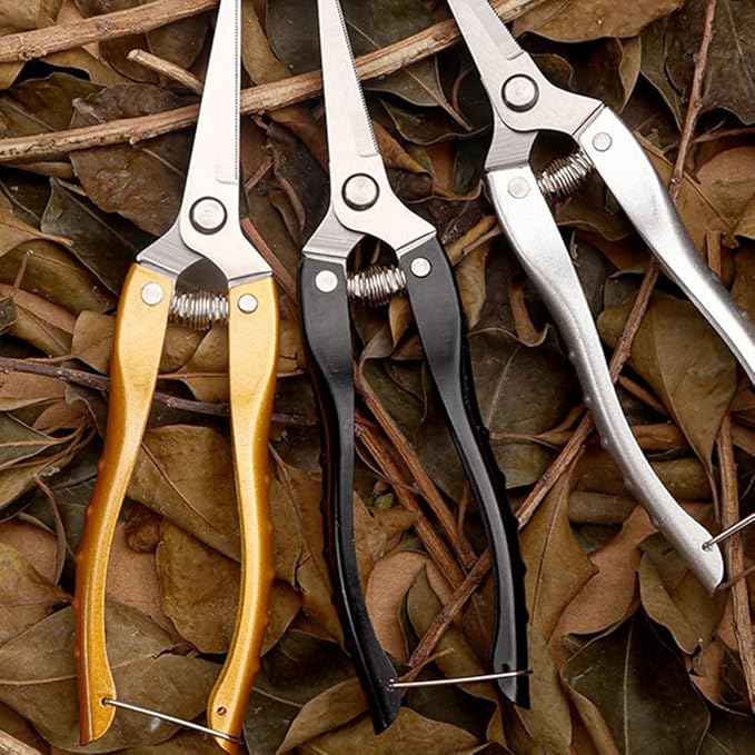 GANAZONO 2pcs Heavy Duty Stainless Steel Pruning Shears Garden Scissors Plant Clippers for Fruit Tree and Vegetable Trimming Outdoor Gardening Tools