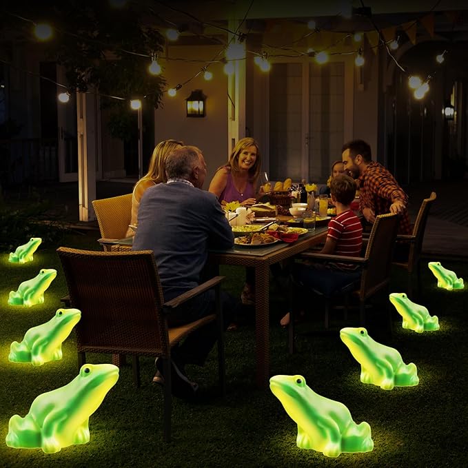 Solar Frog Path Lights Outdoor for Garden Art Decor,6PACKS Frog Easter Yard Decorations,Frog Lights for Housewarming Gifts,Lawn Ornament,Gardening Gifts for Grandma,Women,Mom Day,House Decor