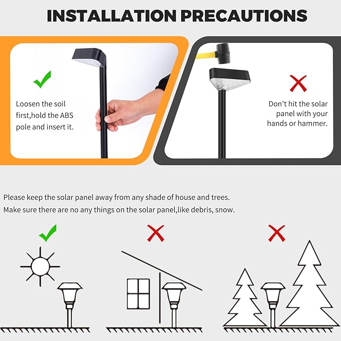 Solar Pathway Lights Outdoor, Bright LED Solar Landscape Lights, Waterproof Solar Garden Lights for Yard, Patio, Walkway, Lawn, Driveway(Warm White, 2 Pack)