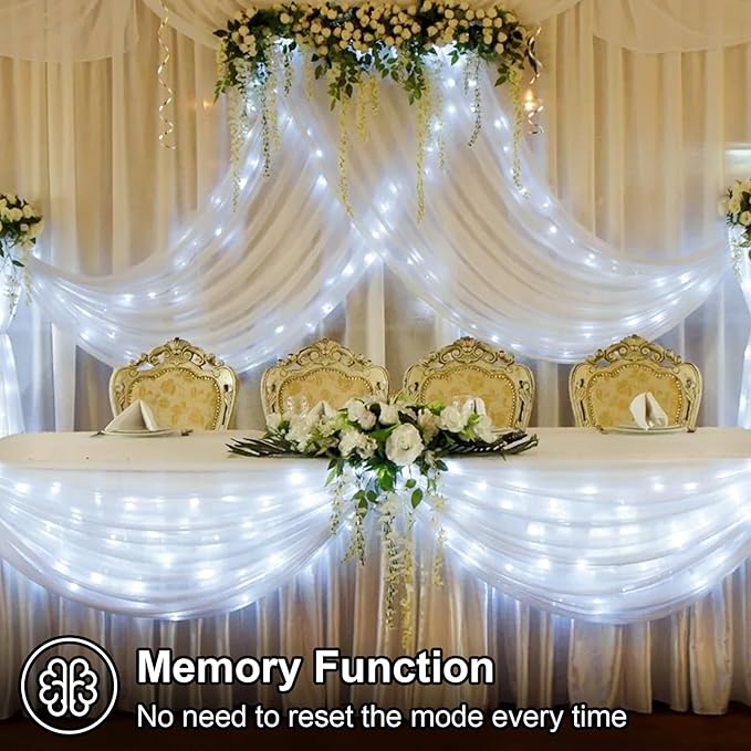 QITONG 4 Pack Solar Fairy Lights, Each 33ft 100 LED White Christmas String Light Outdoor Waterproof, 8 Modes Silver Wire Twinkle Mini Lights