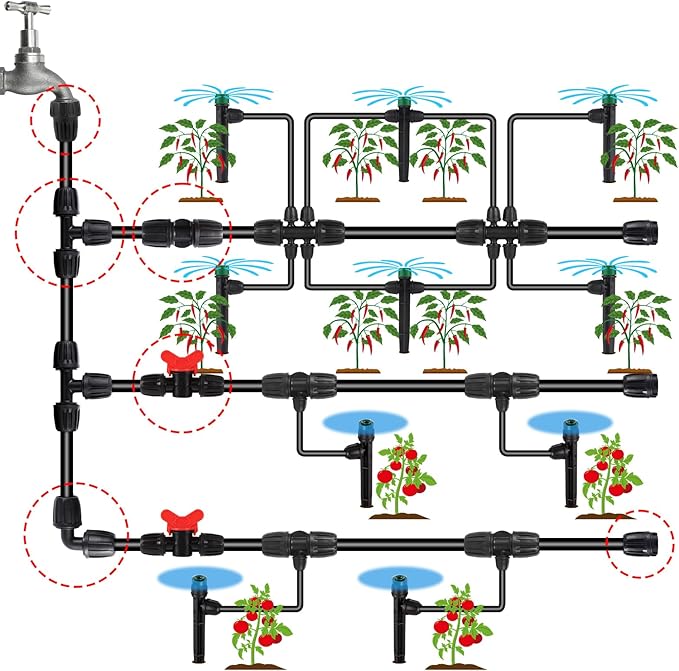 12pc 1/2 inch Drip Irrigation Coupling Fittings,ANTI-DROP Lock Barbed Irrigation Coupling For (1/2" ID x0.6-0.63" OD) Drip Tubing Drip Irrigation Fittings