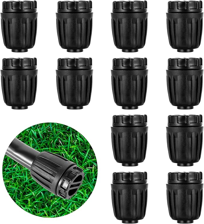 12pc 1/2"Drip Irrigation End Plugs Fittings,ANTI-LEAK Lock Barbed End Cap For (1/2" ID x0.6-0.63" OD) Drip Tubing Drip Irrigation Fittings (12Pcs 1/2 inch Irrigation End Plugs)