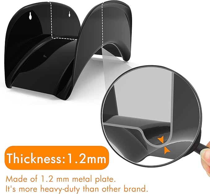 Gardzen 2-Pack Heavy Duty Hose Hanger Wall Mount, Hose Holder, Hook, Rack, Support for Outside, Black